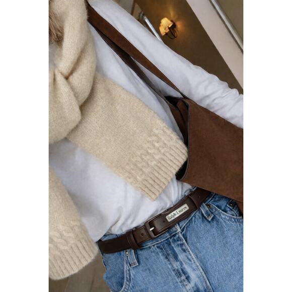 Ralph Lauren Dark Brown Leather Belt with Silver Buckle main image 10